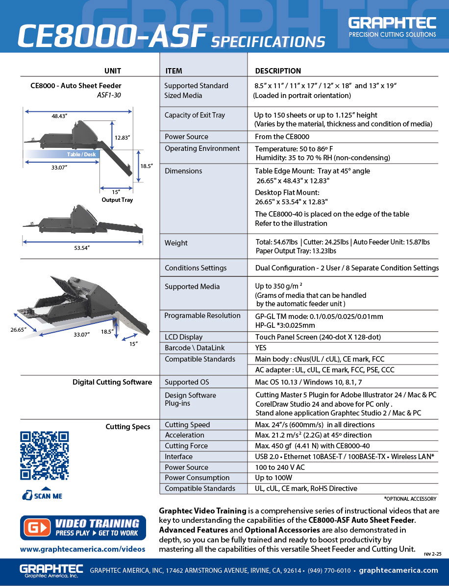 Graphtec CE8000-ASF-Brochure-back Graphtec CE8000-ASF-Brochure-back